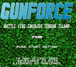 Gunforce - Battle Fire Engulfed Terror Island (USA) Title Screen